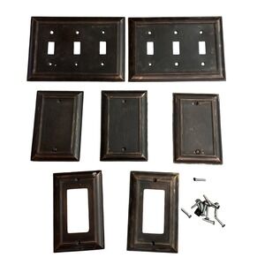 State Star Corp 3 Switch Wall Plate Cover Bronze Copper MCM Triple Switch Block